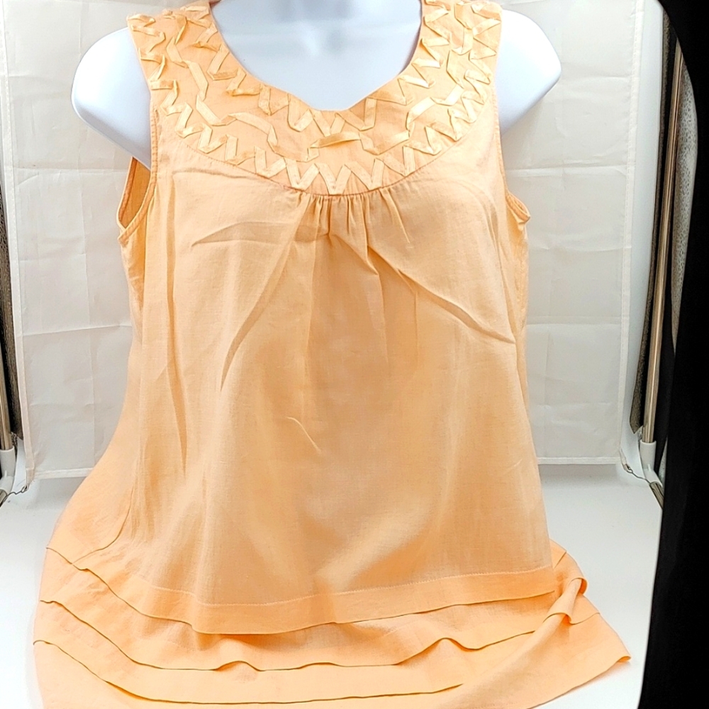 Linen/cotton apricot tunic
